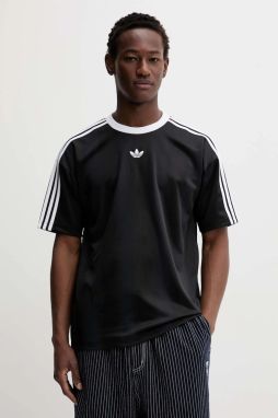 Tričko adidas Originals Jacquard Jersey pánske, čierna farba, s potlačou, JW5876
