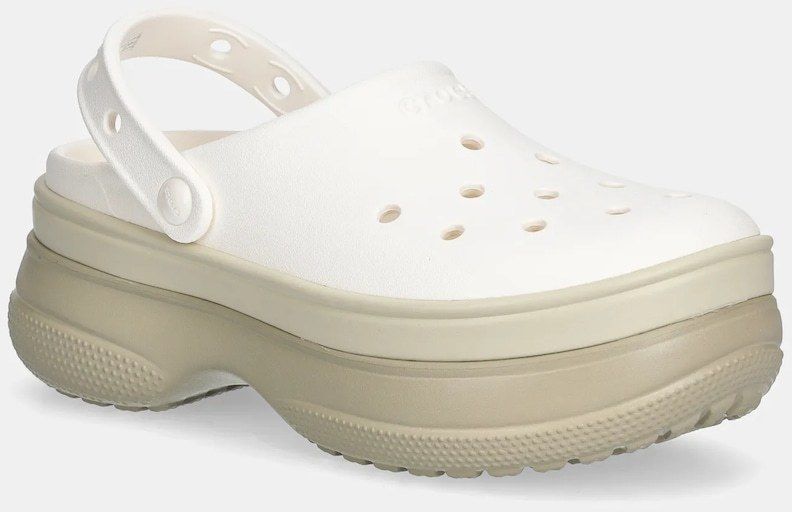 Šľapky Crocs Classic Stacked Clog béžová farba, na platforme, 211355