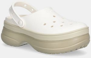 Šľapky Crocs Classic Stacked Clog béžová farba, na platforme, 211355