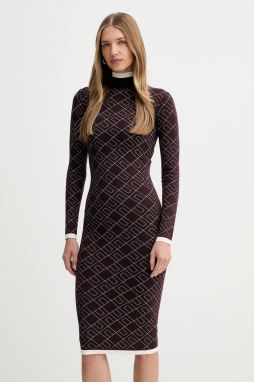 Šaty Elisabetta Franchi bordová farba, midi, priliehavé, AM18T56E2