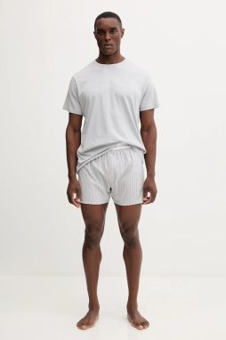 Bavlnené pyžamo Calvin Klein Underwear šedá farba, vzorované, LV00NM2906
