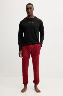 Pyžamo Calvin Klein Underwear pánske, čierna farba, vzorované, LV00NM2957