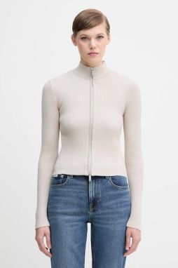 Kardigán Calvin Klein Jeans béžová farba, LV044D369G