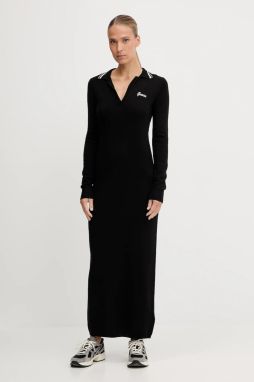 Šaty Guess LAVINIA čierna farba, maxi, rovný strih, V5BK06 Z0572