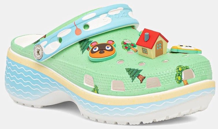Šľapky Crocs Animal Crossing Platform Clog zelená farba, na platforme, 210101