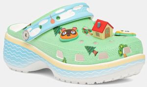 Šľapky Crocs Animal Crossing Platform Clog zelená farba, na platforme, 210101