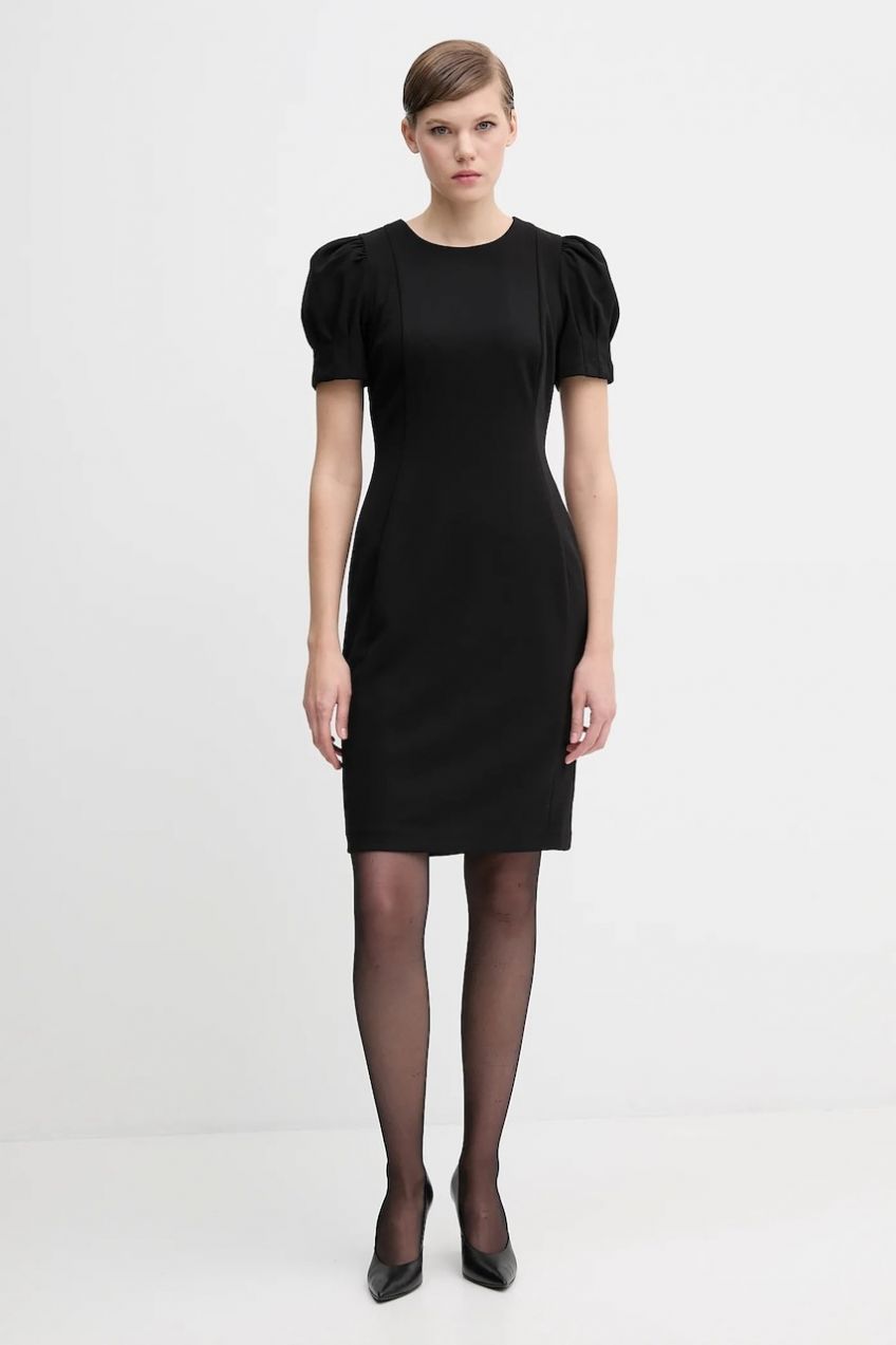Šaty Dkny čierna farba, mini, priliehavé, DD5I197A