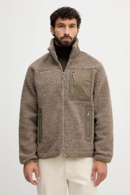 Fleecová mikina Tommy Hilfiger hnedá farba, jednofarebná, MW0MW40420