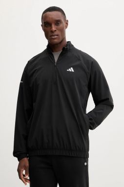 Tréningová mikina adidas Performance Training Essentials čierna farba, s potlačou, JM5440