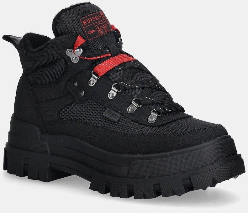 Členkové topánky Buffalo Aspha Com Mid Hike Bs čierna farba, 1430034-BLK