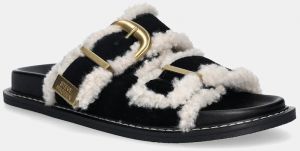 Semišové šľapky Steve Madden Arch-F čierna farba, 11005031