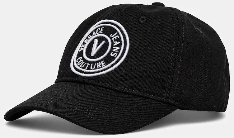Bavlnená šiltovka Versace Jeans Couture čierna farba, s nášivkou, 78HAZK26 ZG366