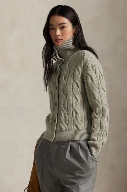Vlnený kardigán Polo Ralph Lauren šedá farba, 211978313
