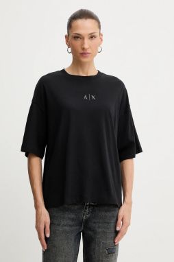 Bavlnené tričko Armani Exchange dámske, čierna farba, XW001342 AF17172