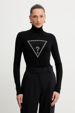 Sveter Guess MELANIE čierna farba, ľahký, s rolákom, W5BR39 Z2NQ2