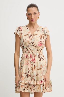 Šaty Guess BRIGIDA béžová farba, mini, áčkový strih, W3YK34 WDW82