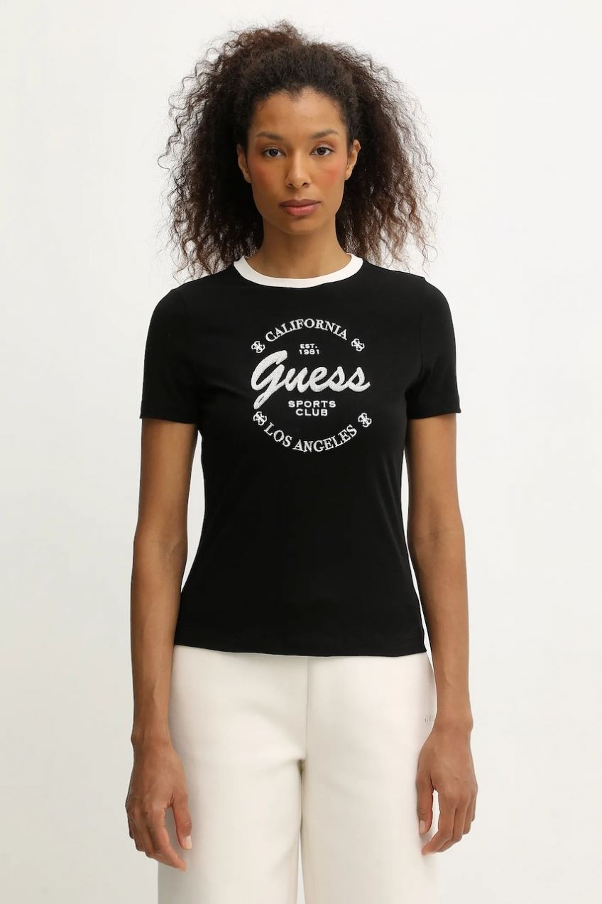 Tričko Guess GALA dámske, čierna farba, V5BI03 J1314