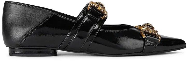 Kožené balerínky Kurt Geiger London Mansion Point Slip On čierna farba, 4986600309