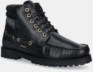 Kožená obuv Barbour Tiller čierna farba, MFO0799BK51