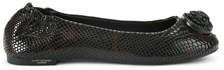 Kožené balerínky Kurt Geiger London Chelsea Ballerina čierna farba, 5000603719