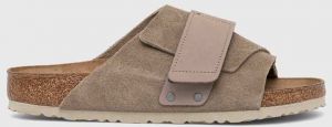 Semišové šľapky Birkenstock Kyoto pánske, béžová farba