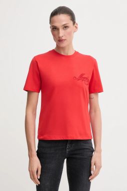 Bavlnené tričko MSGM dámske, červená farba, 3941MDM81.257798
