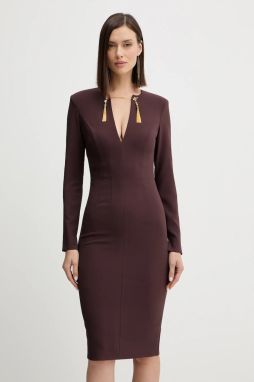 Šaty Elisabetta Franchi bordová farba, mini, priliehavé, AB80557E2