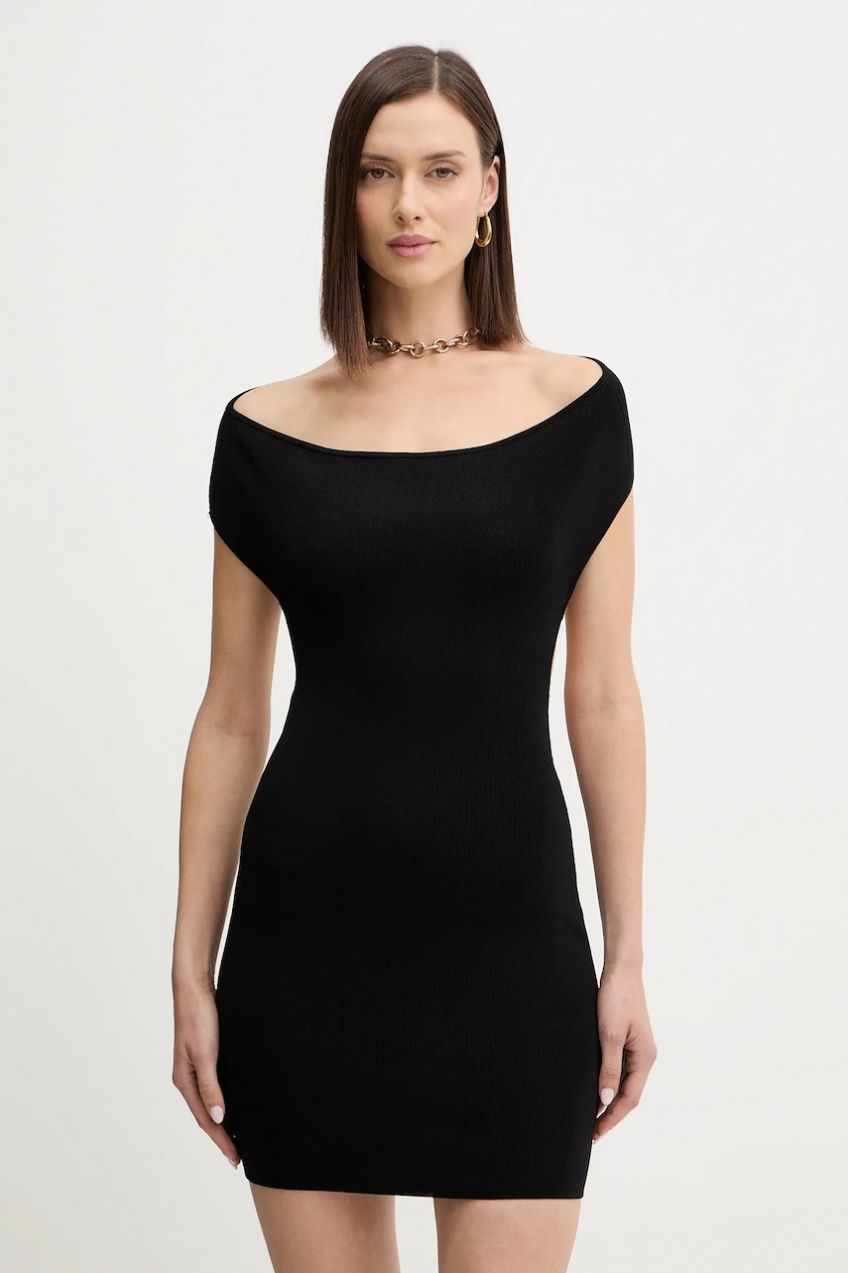 Šaty Guess KATIYA čierna farba, mini, priliehavé, W5BK80 Z4222
