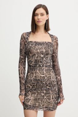 Šaty Guess BERNARDETTE hnedá farba, mini, priliehavé, W5BK65 KCZC2