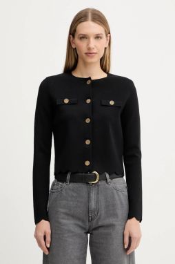 Kardigán Twinset čierna farba, ľahký, 252TP320A