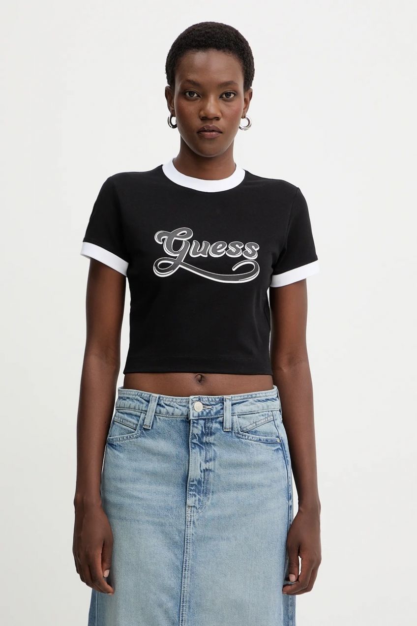 Tričko Guess dámske, čierna farba, W5BI20 J1314