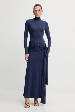 Šaty Bardot ALIX hnedá farba, maxi, priliehavé, 59467DB