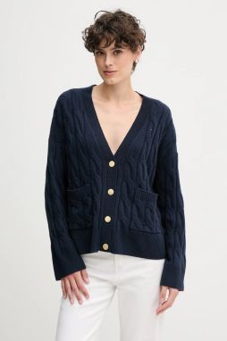 Vlnený kardigán Tommy Hilfiger béžová farba, WW0WW43089