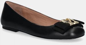 Kožené balerínky Love Moschino čierna farba, JA11041G0LIE0000