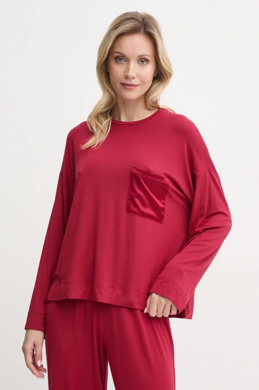 Pyžamové tričko s dlhým rukávom United Colors of Benetton bordová farba, 3ZEW3M06P