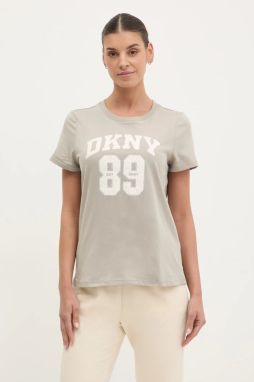 Bavlnené tričko Dkny dámske, šedá farba, DP5T1228