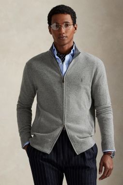 Vlnený kardigán Polo Ralph Lauren šedá farba, 710974149