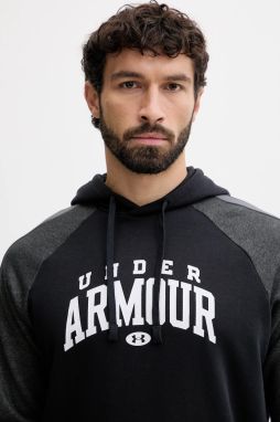 Mikina Under Armour Rival čierna farba, s kapucňou, s potlačou, 6003958
