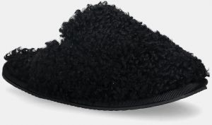 Papuče Calvin Klein CLOSE SLIPPER FUR čierna farba, YW0YW01975