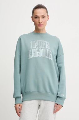 Mikina Under Armour Rival zelená farba, s potlačou, 6007880