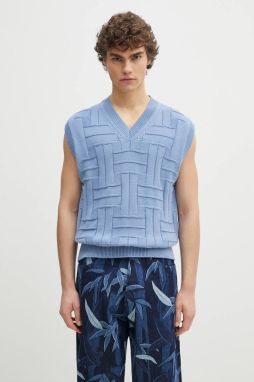 Bavlnená vesta Kenzo Weave pánsky, FF55PU7073CB.64