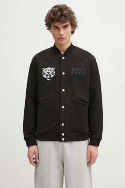 Mikina Kenzo Happy Tiger pánska, čierna farba, s nášivkou, FF55BL1244MT.99J
