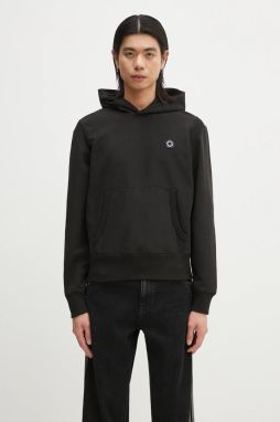 Bavlnená mikina Kenzo Boke Flower 2.0 pánska, čierna farba, s kapucňou, jednofarebná, FF55SW2554MC.99J