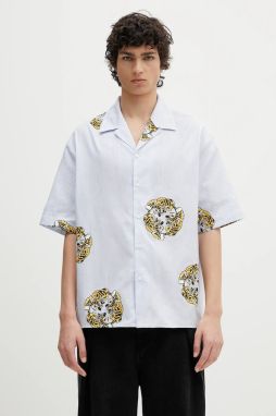 Bavlnená košeľa Kenzo voľný strih, s klasickým golierom, FF55CH1309A5.64