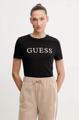 Bavlnené tričko Guess CLELIA dámske, čierna farba, V5BI10 I3Z14