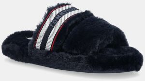 Papuče Tommy Hilfiger HILFIGER FUR SLIPPER tmavomodrá farba, FW0FW08854