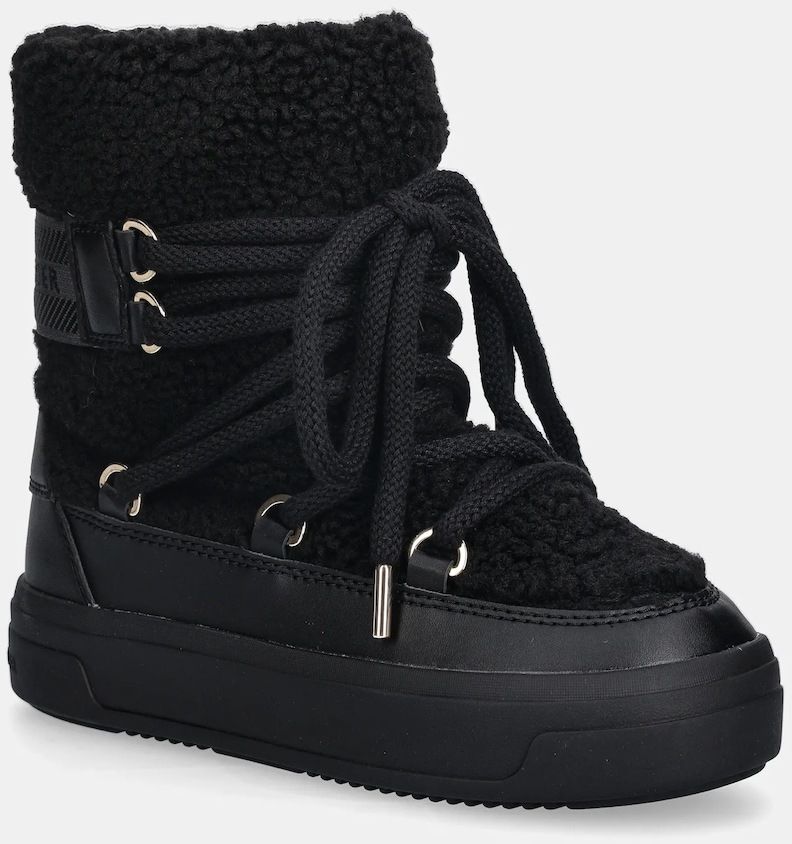 Snehule Tommy Hilfiger FAUX SHEARLING SNOWBOOT čierna farba, FW0FW08788