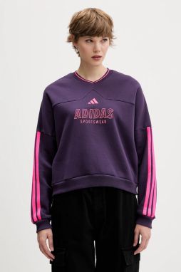 Mikina adidas Tiro fialová farba, s potlačou, JX5119