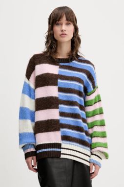 Sveter s prímesou vlny Stine Goya hnedá farba, SG-AW25-K021-2328