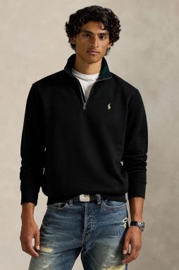 Mikina Polo Ralph Lauren čierna farba, jednofarebná